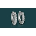 thumbnail image 4 of ALEVIRA CZ Studded Gold Hoop Earrings -14K White Gold-Plated Faux Diamond Cubic Zirconia Earrings - Hoop Earrings for Women with Free Black Jewelry Gift Box - Hypoallergenic Earrings for Women, 4 of 6