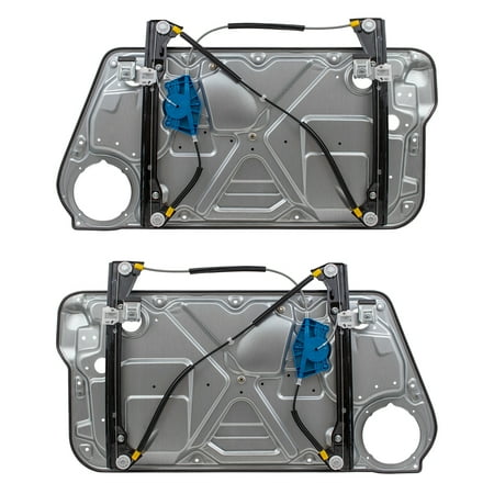 Body Front Door Regulator - Driver and Passenger Front Power Window Lift Regulators with Interior Door Panels Replacement for Volkswagen 1C0837655C 1C0837656C