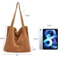 thumbnail image 3 of Corduroy Tote Bag for Women Canvas Shoulder Handbags Cute Large Purse, 3 of 5