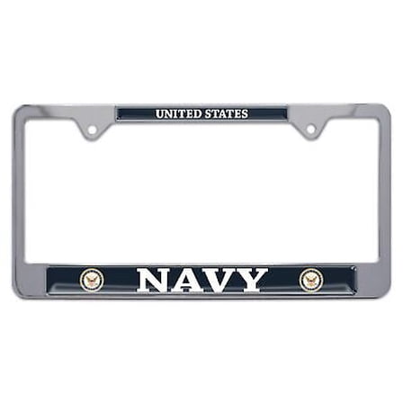 United States Navy Chrome License Plate Frame