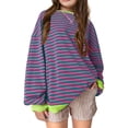 thumbnail image 1 of Kcodviy Chandail pour Filles à Rayures, Chandail pour Filles à Fermeture Éclair, Blocs de Couleur, Col Rond, Chat et Chandails, Chandail à Manches Longues, Chemise Décontractée, Veste pour Tout-Petits Garçons, Chandail Ample, Chandail Classique, Chandails pour Filles, Taille 8 à, 1 of 7