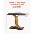 thumbnail image 3 of KFFKFF 39-inch Gold Console Table, Modern Rectangular Desk for Entryway, Slim Sofa Table with Metal Legs, Ideal for Hallway, Bedroom, Living Room, or Foyer, Simple Assembly, 3 of 9