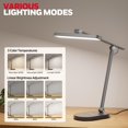 thumbnail image 4 of Honeywell LED Desk Lamp for Home Office - H4 Sunturalux™ Eye-Caring Desk Light, 14W Dimmable Table Lamp with 3 Color Modes 5 Brightness Levels, Auto Dimming, Timer, Adjustable Reading Lamp, Gray, 4 of 9