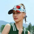 thumbnail image 5 of Kdxio Flowers And Lady Bugs Print Sun Visor Hat Golf Visor Adjustable Velcro Outdoor Sports Cap For Men Women, 5 of 7