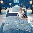 thumbnail image 2 of meiyoeat Tropical Fish Twin Comforter Sets for Kids, Watercolor Starfish Animal Bedding Set, Blue, Blue Reversible, 2-Piece, 1 Comforter and 1 Pillowcase, 2 of 5
