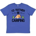 thumbnail image 3 of Inktastic Id Rather Be Camping with Tent Trees and Stars Youth T-Shirt, 3 of 5