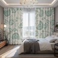 thumbnail image 2 of Green Spring Floral Blackout Curtains for Bedroom/Living Room, Pinch Pleated Black Out Curtains, Summer Botanical Vintage Farmhouse Room Darkening Window Drapes with Hooks 2 Panels, 39"x70", 2 of 8