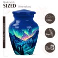 thumbnail image 2 of JAGASY Northern Lights Urn for Ashes Adult Male, Dark Blue Small Urns for Human Ashes Keepsake, Starry Sky Decorative Urns for Mother, Mountain Cremation Urn for Father, (3 Inch), 2 of 7