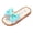 Blue, variant on YDFCWXW Girl's Bow Flat Slip on Sandals Cute Fashion Trendy Summer Vacation Round Open Toe Summer Slides Sandal (White, 34)