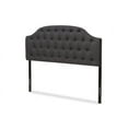 thumbnail image 2 of Baxton Studio Windsor Modern and Contemporary Dark Gray Fabric Upholstered Scalloped Buttoned King Size Headboard, 2 of 6