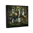 thumbnail image 4 of Stupell Industries Protection Dinosaurs Landscape Animals & Insects Painting Black Floater Framed Canvas Art Print Wall Art, 31 x 25, 4 of 10