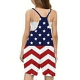thumbnail image 5 of HAOTAGS Girl's One Piece Jumpsuit Sleeveless Strap Romper, Independence Day Shorts with Pockets Summer Outfit Clothes Blue, 5 of 5