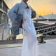 thumbnail image 3 of Chaqueta tipo suéter con cuello en V y lentejuelas estilo Chanel, holgada, de alta gama y elegante, para otoño e invierno, para mujer, con mangas largas, 3 of 6