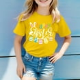 thumbnail image 2 of Kids Easter Shirt Girls 3d Prints Short Sleeve T Shirt Top Cotton Happy Easter Vacation Tops T-Shirts Toddler To Big Kid, 2 of 5