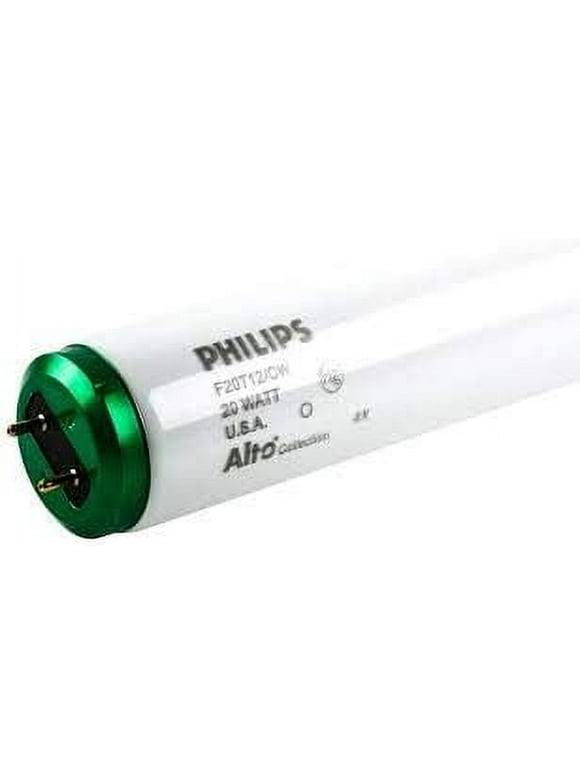 (2 Pack) Philips F20T12/CW/ALTO 20 Watt T12 Fluorescent Tube Light 20W F20T12 Bulb Cool White 4100K - 20T12/CW