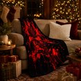 thumbnail image 3 of Red Gothic Lily on Black Splatter Field, Bold Botanical Style for Dark Art Lovers, Crimson Flower Flame Motif and Birthday Gift, Cozy Flannel Blanket for Bedroom and Living Room, Home Decor, 3 of 9