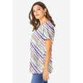 thumbnail image 3 of Roaman's Women's Plus Size Ultimate Swing Tee With Keyhole Back, 3 of 5