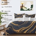 thumbnail image 5 of Black Yellow Twin Size Comforter Set, Fluid Texture Abstract Art Modern Style Bedding for All Seasons, 4 Pcs Bed Set, 1 Quiltcover (68"x86") ,1Sheet(67"x116"), 2Pillowcases (30"x20"), 5 of 9