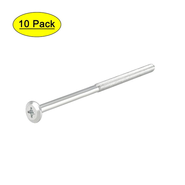 Tornillos de cabeza Phillips M6x110mm de Unique Bargains, zincados, tornillos cruzados para sujetar cuero, pernos para libro de cuentas, medio roscado, 10Pcs