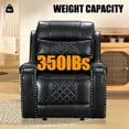 thumbnail image 5 of Breathable Leather Recliner Chair American Design Recliner Chair for Living Room Home Theater Seating(Pu Leather,Black+Black), 5 of 7