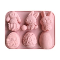 yulier Easter Silicone Chocolate Mold, Easter Egg Mold Easter Bunny Mold for Chocolate Candy, Easter Egg Bunny Rabbit Shaped Molds Baking Pan for Easter Party