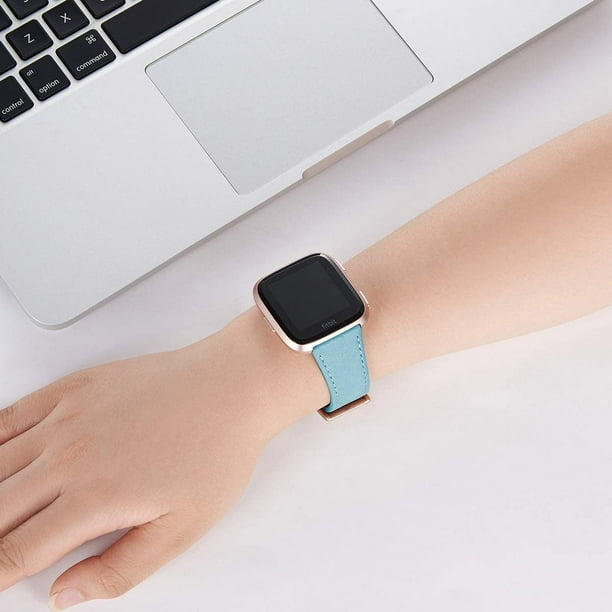 for Fitbit Versa Bands Top Grain Leather Band Replacement Strap