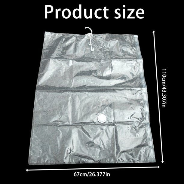 VACUUM STORAGE COMPRESSED SEAL HANGING BAG CLOTHES COATS SPACE SAVING