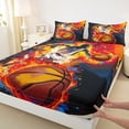 thumbnail image 4 of Erosebridal Basketball Graffiti Splash Full Size Sheets 4-Piece for Kids Teens,Boys Girls Sport Gamer Bed Sheets,Ultra Soft Home Decor, 4 of 5