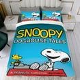 thumbnail image 4 of Snoopy Conjunto de sábanas temático, trío de piezas, cómodo y amigable con la piel, diseño único, regalo de decoración para el hogar para familiares, amigos y fans,135X200cm, 4 of 6
