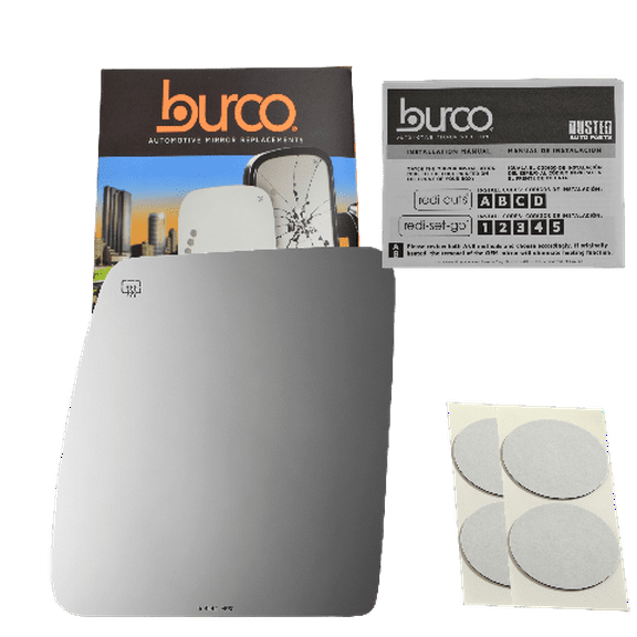 Burco Side View Mirror Replacement Glass with Motor Mount Plate - Clear Glass - 4442HRSG