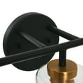 thumbnail image 3 of Robert Stevenson Lighting Kendrick - Metal and Glass 3-Light Vanity Light, Matte Black and Brushed Gold, 3 of 5
