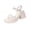 White, variant on HomeDM Women's Chunky Flatform Heels Sandals Round Open Toe Buckle Ankle Strap Summer Dress Pumps Shoes, White Size 9