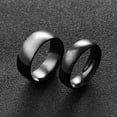 thumbnail image 2 of 6mm/8mm Black Plating Bands Men's Women Titanium Steel Engagement Ring Size 5-13, 2 of 7