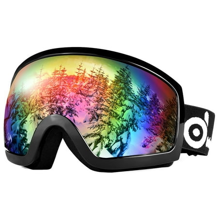 Odoland S2 General OTG Ski Goggles Double Anti-Fog Lenses with UV400 Protection for Adult Snowboarding Skating