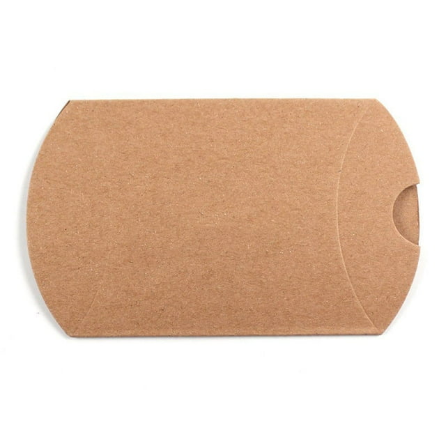 50pcs Kraft Paper Pillow Wedding Party Favor Boxes Candy Cake Sweet Bags