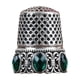 thumbnail image 3 of Protector de dedos de dedal para coser, resistente, estilo vintage Plata con Cristal, 3 of 9