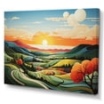 thumbnail image 2 of Designart "Wonderland Sunset Yellow Lakeside Mountains III" Extra Large Landscapes Wall Art - Country Yellow Forest River Mountains Bedroom Canvas Wall Art, 2 of 4