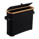 thumbnail image 1 of Caja de almacenamiento de rollos de papel higiénico de bambú, grande, ahorra espacio. negro, 1 of 9