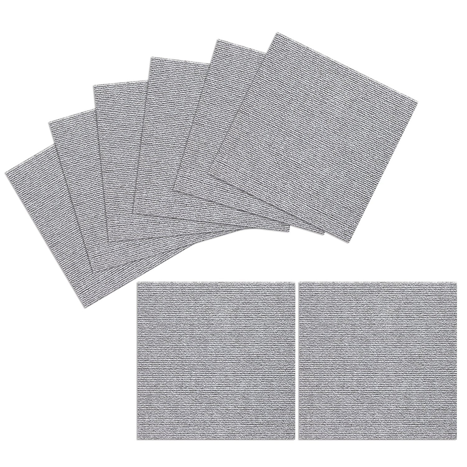 Triluc Place and Stick Tile Mats, Light Gray, 12x12 (8 Pieces