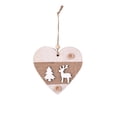 thumbnail image 2 of Lwlmwt Wooden Christmas Ornaments, 4 Pack Rustic Star, Heart, Tree & Ball - Neutral Holiday Hanging Decor with Jute Rope, 2 of 9