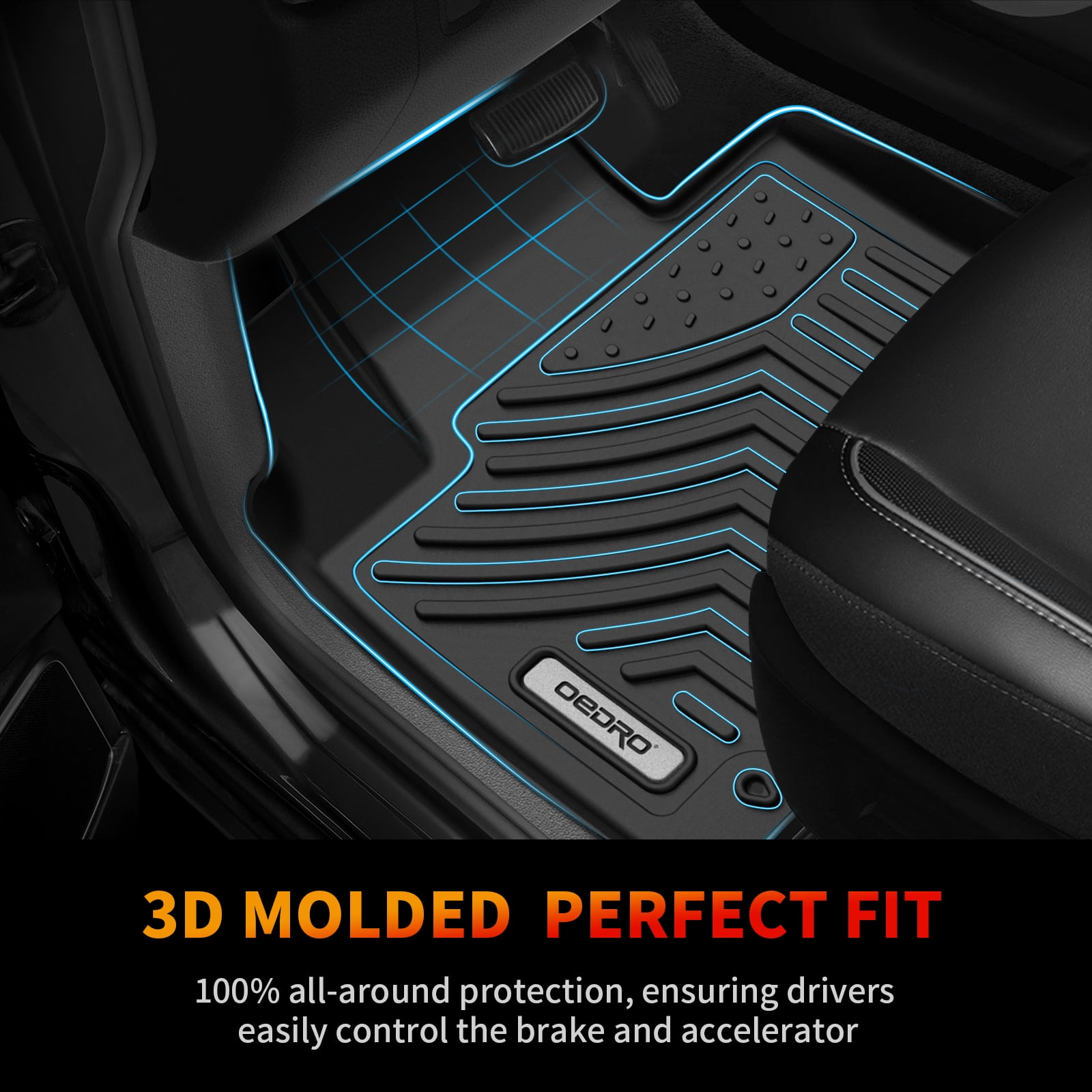 RVNI Floor Mats for 2020-2023 Kia Soul 1st & 2nd Row TPE All-Weather Front Rear Full Set Liners