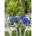 thumbnail image 3 of Outdoor Tablecloth with Umbrella Hole for Patio/Picnic/Party/Camping, Purple Spring Floral Waterproof Table Cloth Round Cover Washable, Butterfly Farmhouse (Dia 54"), 3 of 8
