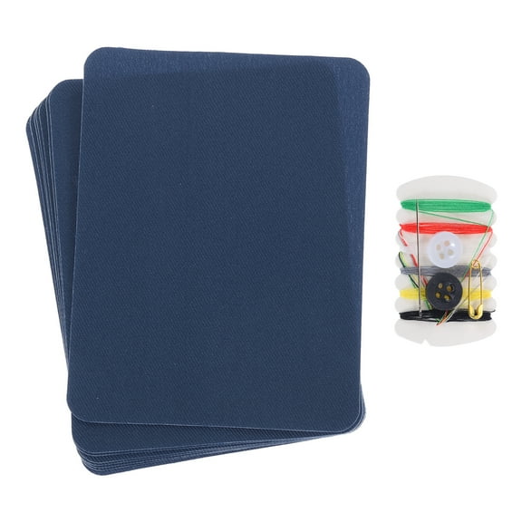 8 Pcs Iron on Patches with Sewing Kit 4.9"x3.7" Patches for Clothes Iron on Patches for Jeans, Bags Navy Blue