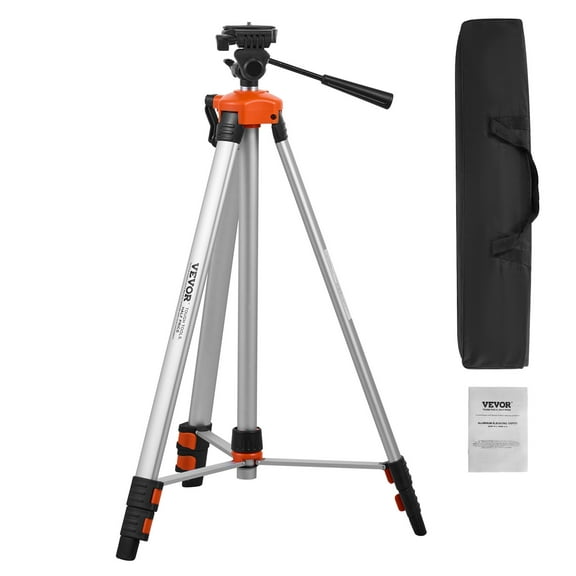 VEVOR Laser Level Tripod, ¼ x 20 Thread Mount,27.36-68.11 inch Height Adjustment with Integrated Level Bubble Lightweight Laser Scanner Stand,Retractable Legs Aluminum Tripod for Stable Measurement