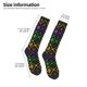 thumbnail image 2 of Fotbe Mardi Gra Geometric Calcetas Divertidas Estampadas para Hombre y Mujer, Calcetas de Algodón hasta la Rodilla para Caminar, Correr, Enfermería y Embarazo, 2 of 6
