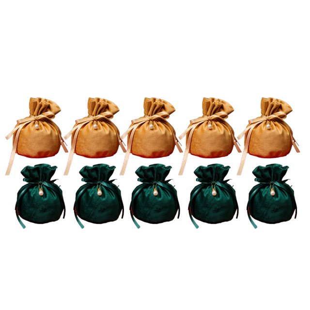 Laklulu Bolsas de terciopelo para joyería con cordones, bolsas de regalo para fiesta de boda, bolsa de dulces de boda, paquete de 10