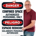 thumbnail image 2 of Confined Space Authorized Personnel Only Bilingual Sign, OSHA Danger Sign, 24x36 Corrugated Plastic, 2 of 7