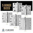 thumbnail image 3 of Solid Brass Architectural Door Hinges – 2 Vintage Decorative Mortise Hinges, Ball Bearings, and Stainless Steel Hinge Pin – Home Decor by , 4 x 4 in., Polished, 3 of 9