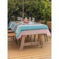 thumbnail image 3 of Outdoor Tablecloth with Umbrella Hole for Patio/Picnic/Party/Camping, Blue Pink Wooden Grain Waterproof Table Cloth Rectangle Table Cover Washable, Farmhouse Vintage Country Textured (60"x 120"), 3 of 9