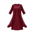 thumbnail image 4 of Wovilon Women's 2-Piece Chiffon Midi Dress Set with Open Front Cardigan and Sleeveless Round Neck Tank Dress, Elegant Layered Outfit for Vacation and Daily Wear, 4 of 9